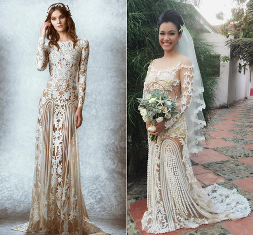 Những bộ váy cưới đụng ý tưởng đình đám của sao Việt