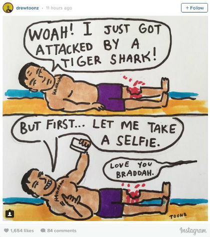 “Chóng mặt” bị cá mập cắn, chàng trai vẫn tranh thủ selfie