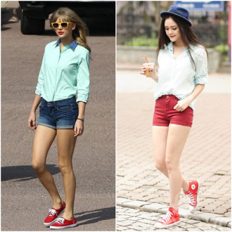 Á Hậu Việt ‘học lỏm’ thời trang của Taylor Swift
